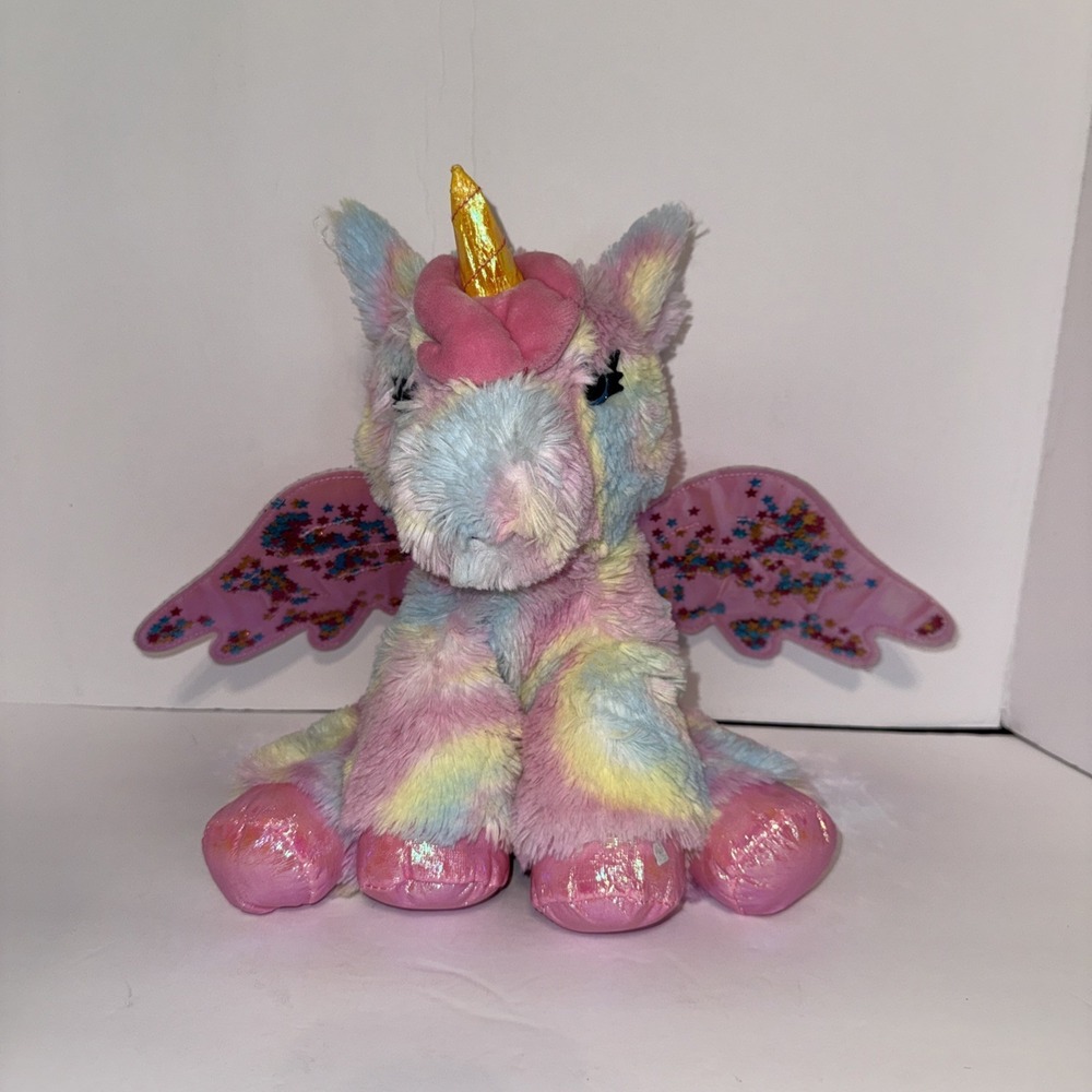 Barbie Unicorn Plush 10" - Mattel Light Up Horn Sounds Confetti Wings‎ 0083
